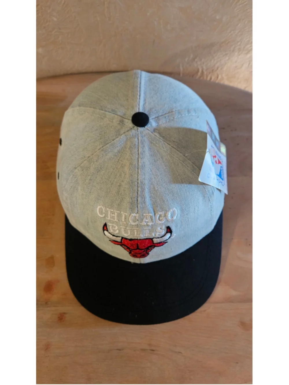 Vintage 90s Chicago Bulls AJD Denim Strapback Hat Youth NWT NBA Licensed